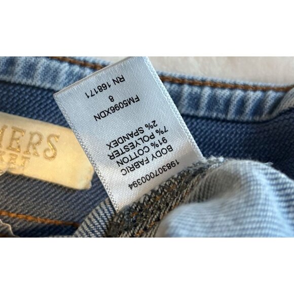 Farmers Market Wide Leg Jeans Womens 8 High Rise Stretch Denim Zip Button Blue - Picture 8 of 9